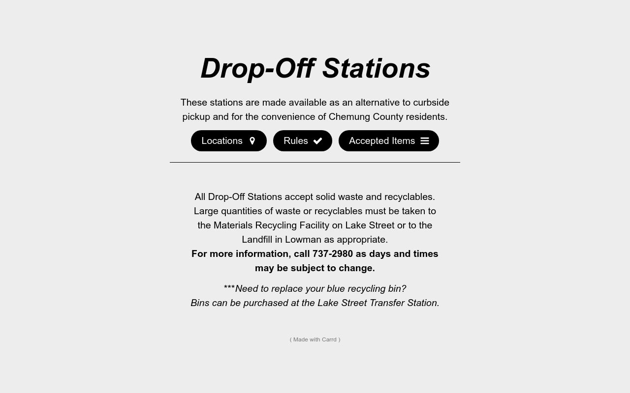 Chemung County DropOff Stations